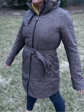 LOLE Womens Glowing Windproof Waterproof Zip-Front Belted Jacket Size M